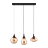 Lámpara colgante península cocina 3 luces vidrio ámbar Tepuk Oferta