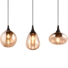 Lámpara colgante península cocina 3 luces vidrio ámbar Tepuk Rebajas