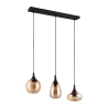 Lámpara colgante península cocina 3 luces vidrio ámbar Tepuk Descueto