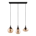 Lámpara colgante península cocina 3 luces vidrio ámbar Tepuk Catálogo