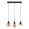 Lámpara colgante península cocina 3 luces vidrio ámbar Tepuk Catálogo