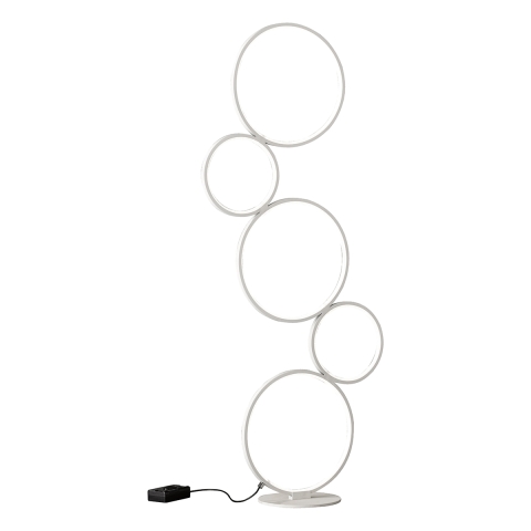 Lámpara de pie LED moderna de diseño con 5 aros y luz regulable Nural Promoción