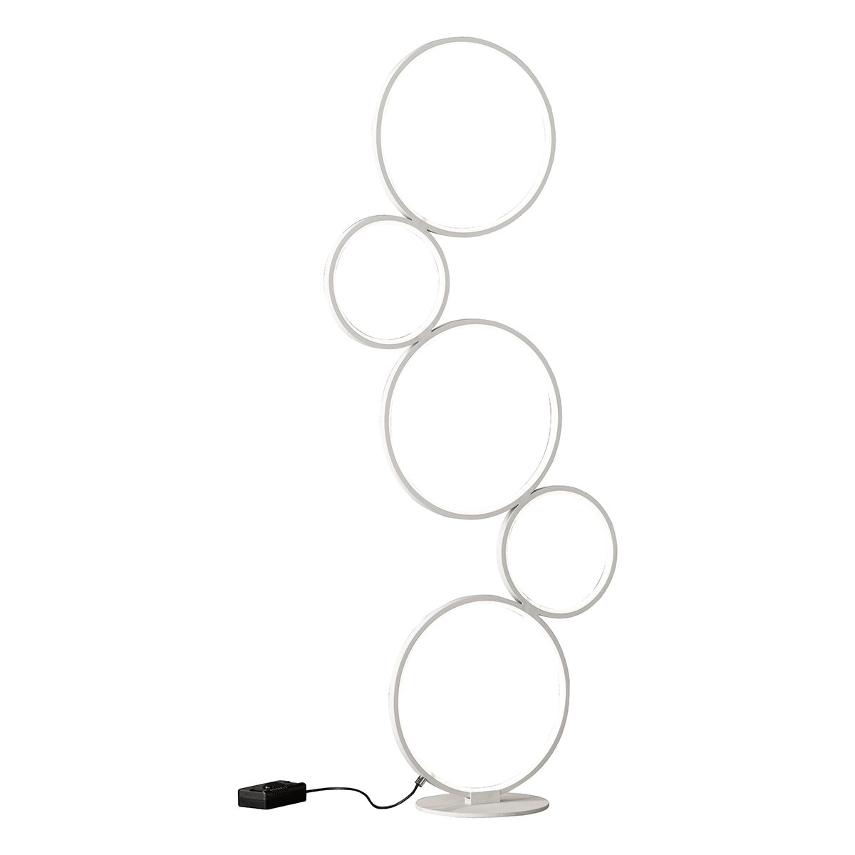 Lámpara de pie LED moderna de diseño con 5 aros y luz regulable Nural Promoción