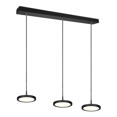 Lámpara colgante LED negra moderna con 3 luces regulables Pular Promoción