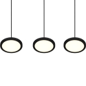 Lámpara colgante LED negra moderna con 3 luces regulables Pular Rebajas