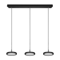 Lámpara colgante LED negra moderna con 3 luces regulables Pular Stock