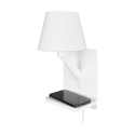 Aplique de pared con carga inalámbrica USB y pantalla de tela Myrik Promoción