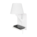 Aplique de pared con carga inalámbrica USB y pantalla de tela Myrik Promoción