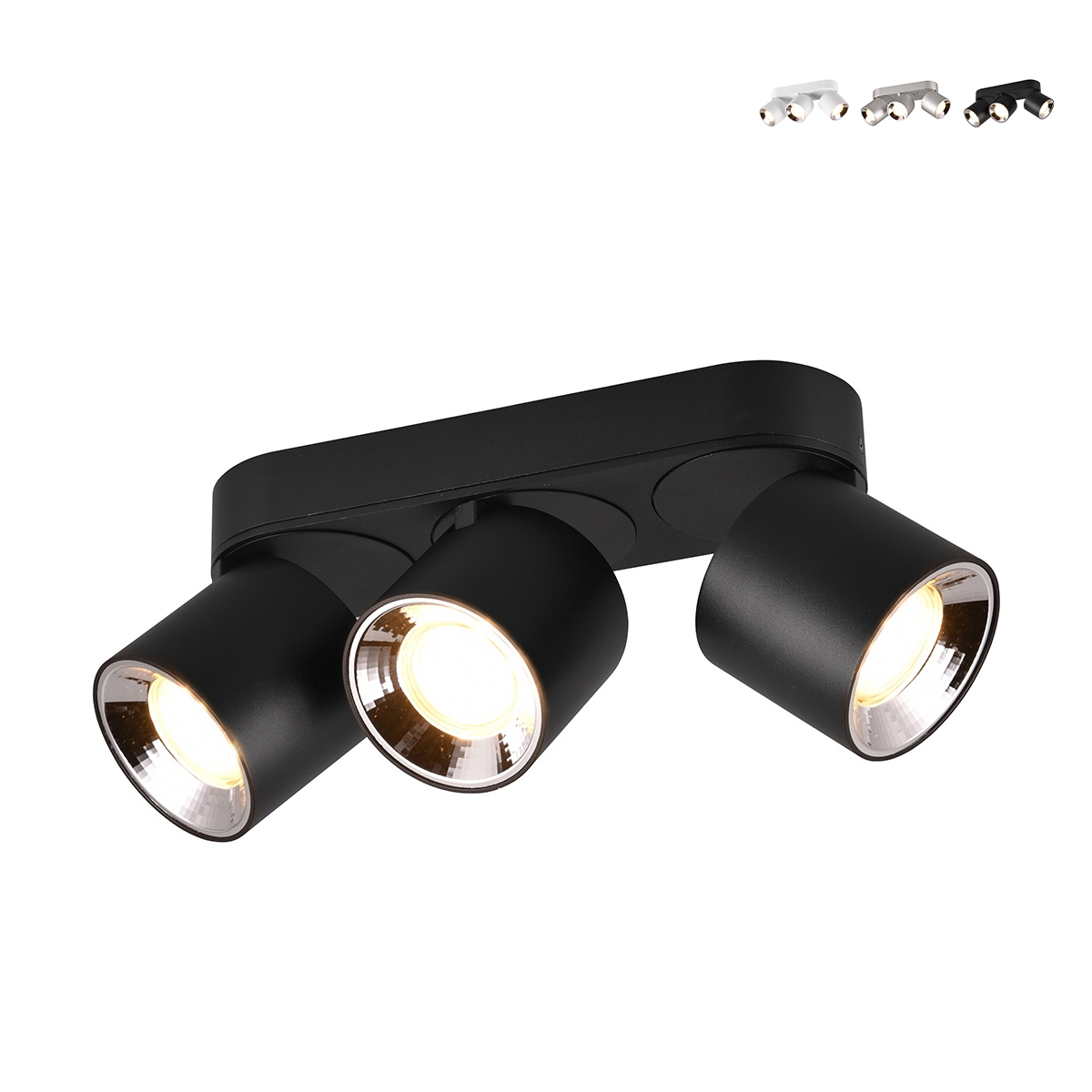 Lámpara de techo con 3 focos LED modernos orientables para península de cocina Kleia Promoción Lámpara de techo con 3 focos LED modernos orientables para península de cocina Kleia Promoción