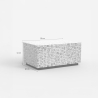 Mesita auxiliar rectangular de madera artesanal con incrustaciones Kala Rebajas