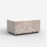 Mesita auxiliar rectangular de madera artesanal con incrustaciones Kala Venta