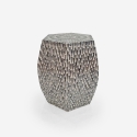 Mesa hexagonal moderna de diseño con incrustaciones de nácar Tari Venta