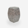 Mesa hexagonal moderna de diseño con incrustaciones de nácar Tari Venta