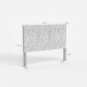 Cabecero tallado con incrustaciones de madera 174x135 cm para cama de matrimonio Juno Rebajas