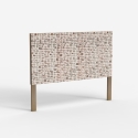 Cabecero tallado con incrustaciones de madera 174x135 cm para cama de matrimonio Juno Venta