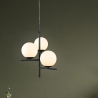 Lámpara colgante moderna con 3 luces esféricas de vidrio blanco Lumoa Venta