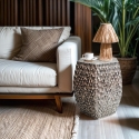 Mesa hexagonal moderna de diseño con incrustaciones de nácar Tari Promoción