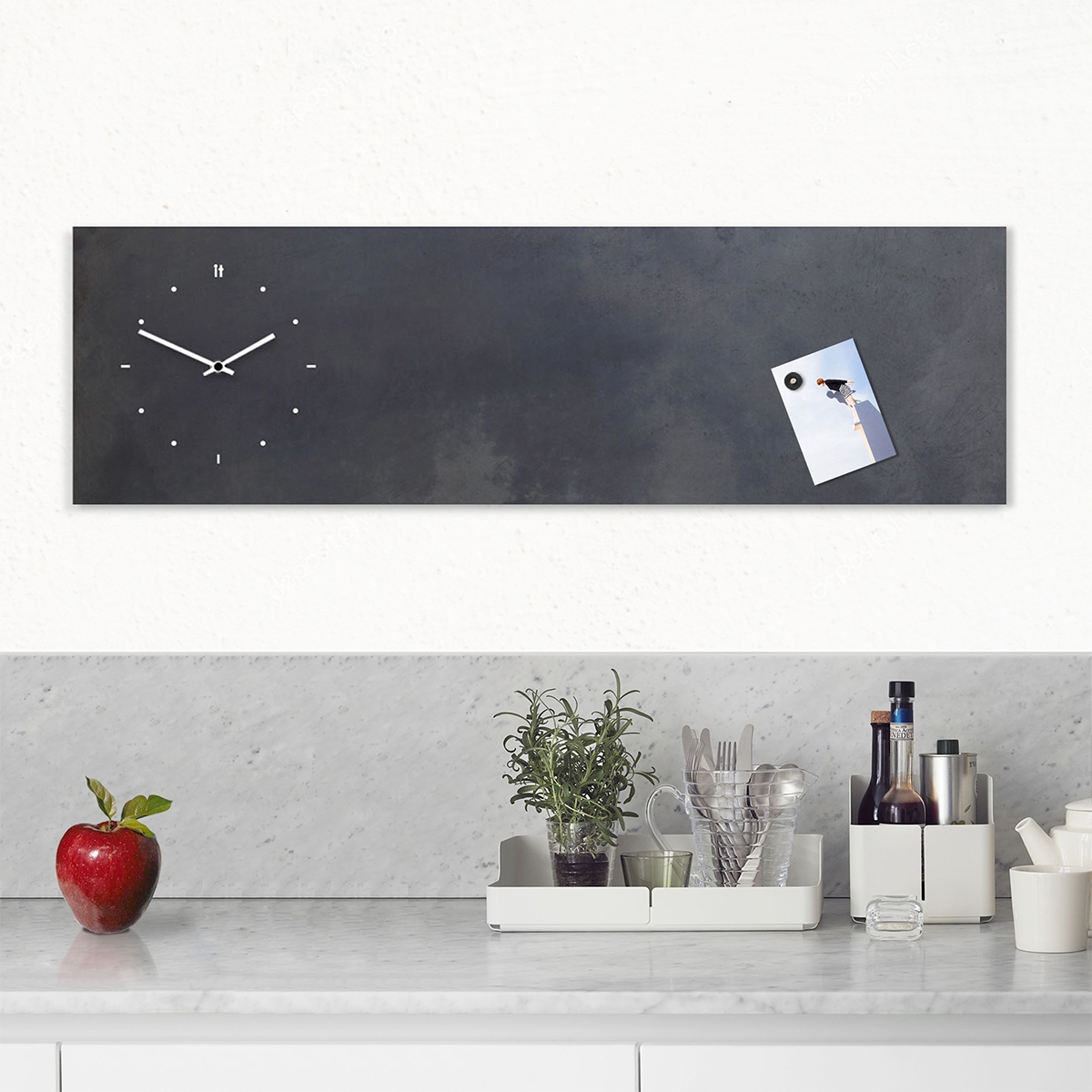 Reloj pared horizontal pizarra magnética Industrial