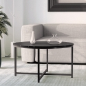 Mesa de centro redonda para el salón 80cm con tapa efecto mármol Granato Rebajas