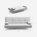 Sofá cama biplaza de cuero polipiel con reposabrazos Olivina para casa y locales públicos Pronto Letto 
