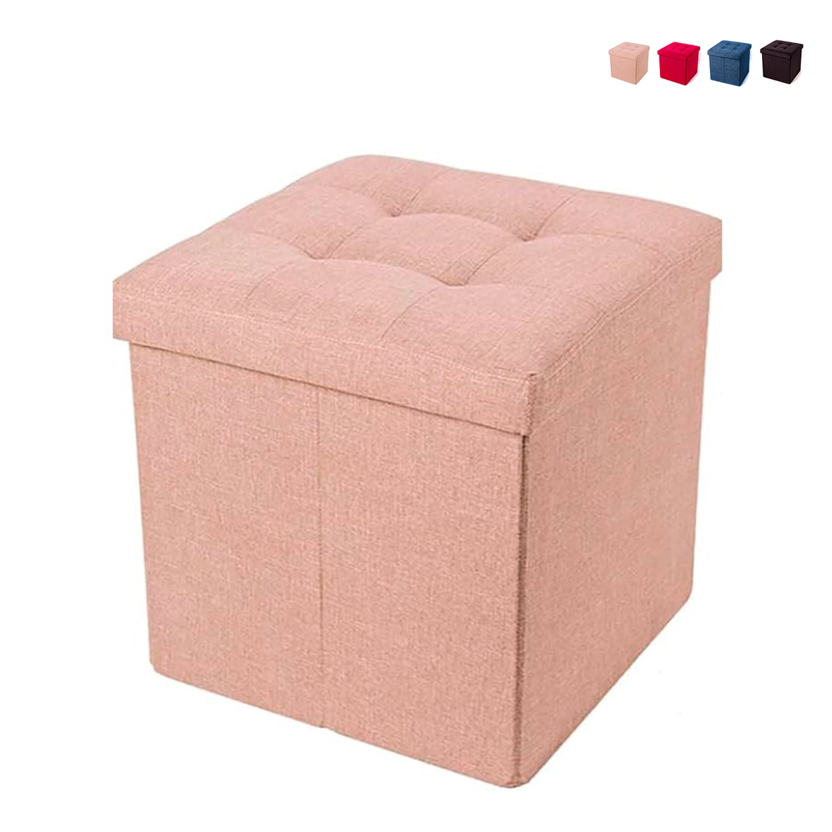 Puf cuadrado con almacenaje de tela para sala de estar 34x34cm Liberty Descueto Puf cuadrado con almacenaje de tela para sala de estar 34x34cm Liberty Descueto