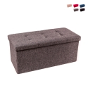 Puf rectangular con almacenamiento 76x34cm para sala de estar en tela Nilo Promoción