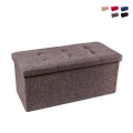 Puf rectangular con almacenamiento 76x34cm para sala de estar en tela Nilo Promoción