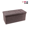 Puf rectangular con almacenamiento 76x34cm para sala de estar en tela Nilo Promoción