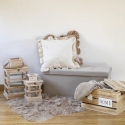 Puf de terciopelo rectangular con almacenamiento 76x34cm para sala Pier Modelo