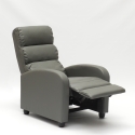 Sillón relax reclinable con reposapiés símil piel Alice 