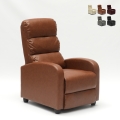 Sillón relax reclinable con reposapiés símil piel Alice Promoción