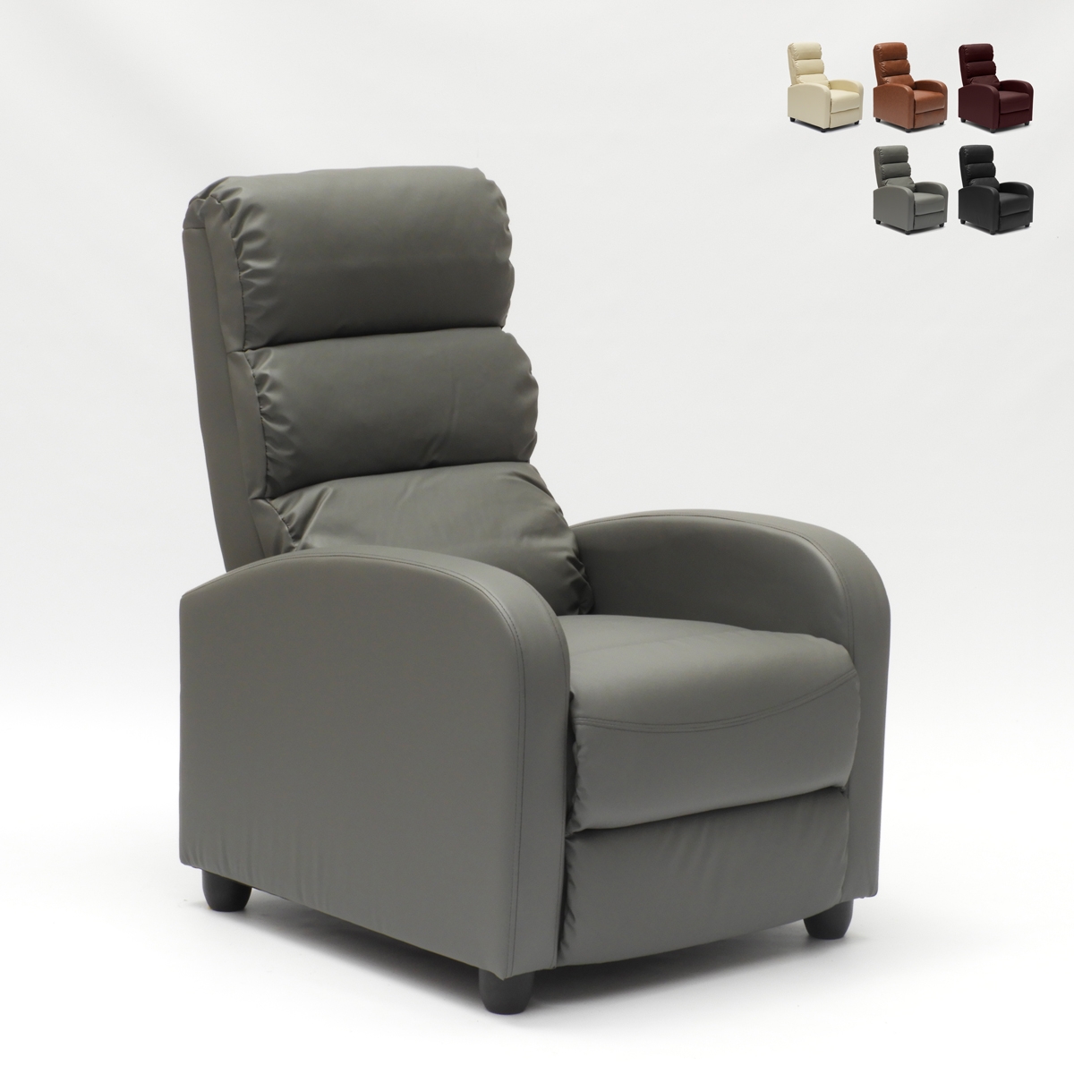 Sillón relax reclinable con reposapiés símil piel Alice Compra