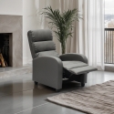 Sillón relax reclinable con reposapiés símil piel Alice 