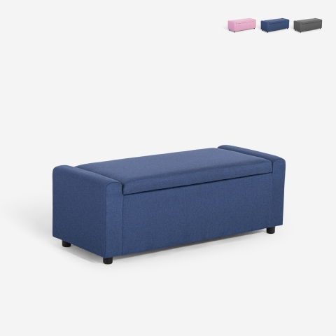 Banco con almacenamiento de tela para dormitorio y recibidor Merak Promoción