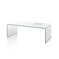 Mesa de centro de cristal curvado y diseño moderno Compass Promoción