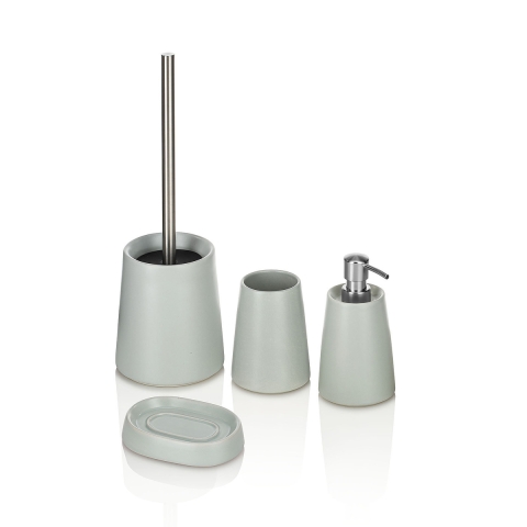 Juego de accesorios para baño de 4 piezas de cerámica color gris mate Brooklyn Promoción