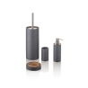 Set de accesorios de baño en resina blanco gris y bambú Gaeta Oferta