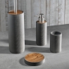 Set de accesorios de baño en resina blanco gris y bambú Gaeta Venta
