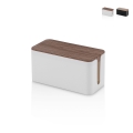 Caja organizadora de cables en ABS con tapa efecto madera Earl Promoción