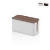 Caja organizadora de cables en ABS con tapa efecto madera Earl Promoción