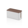 Caja organizadora de cables en ABS con tapa efecto madera Earl Stock