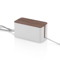 Caja organizadora de cables en ABS con tapa efecto madera Earl Descueto