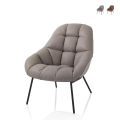 Silla poltrona de cuero sintético acolchada diseño moderno Carla Promoción