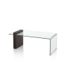 Mesa de centro de vidrio curvado y madera 110x55x42cm Feng S Oferta