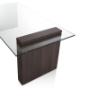 Mesa de centro de vidrio curvado y madera 110x55x42cm Feng S Venta