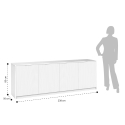 Aparador de cocina con 4 puertas acanaladas 238x50x83cm Budapest BF 