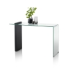 Consola moderna de entrada de madera y vidrio curvado 120x40x75cm Feng M Venta