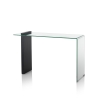 Consola moderna de entrada de madera y vidrio curvado 120x40x75cm Feng M Descueto