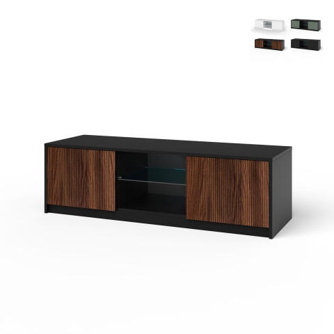 Mueble para TV moderno con frentes ranurados 150x50x45cm Budapest Promoción