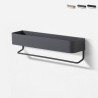 Estante de pared de metal mate con soporte Lara Stock